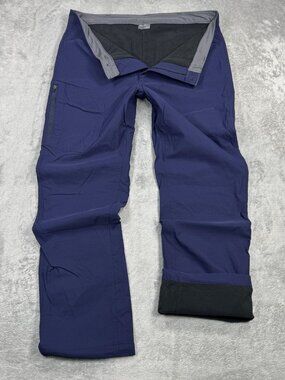 Eddie Bauer Fleece Lined Tech Pant Mens 36x32 Hiking Gorpcore Performance Navy